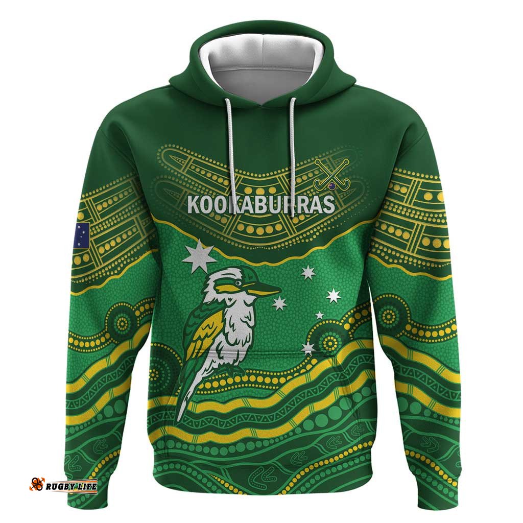 custom australia kookaburras hoodie indigenous art
