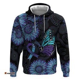 australia indigenous hoodie teal & purple sunflower aboriginal arts