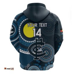custom afl carlton naidoc week hoodie keep the fire burning indigenous art