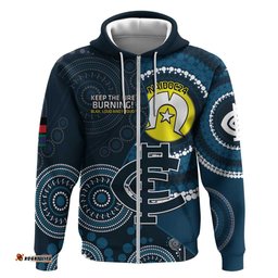 custom afl carlton naidoc week hoodie keep the fire burning indigenous art
