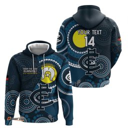 custom afl carlton naidoc week hoodie keep the fire burning indigenous art
