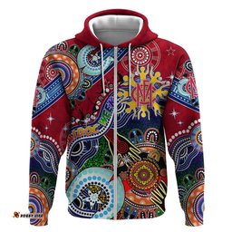 custom naidoc week 2024 melbourne demons hoodie australia aboriginal dot painting dt02