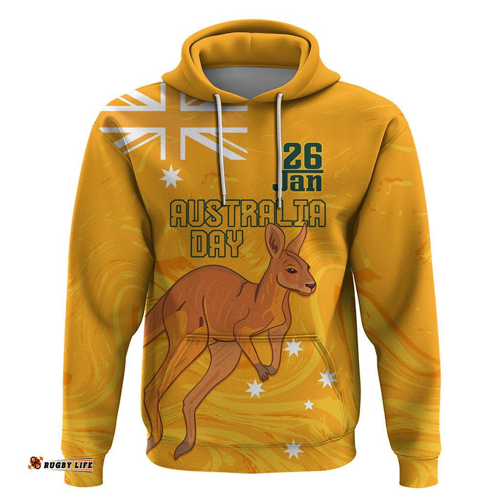 personalised matildas australia day hoodie proud to be tillies gold version