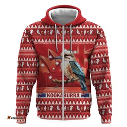 aussie kookaburra hoodie merry christmas red style