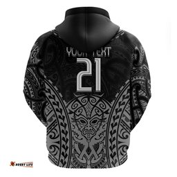 custom new zealand rugby hoodie maori all black warrior tribal tattoo