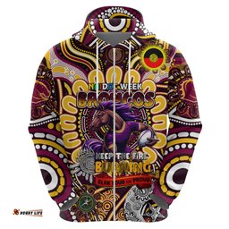 custom naidoc week 2024 broncos hoodie mascot rugby dt02