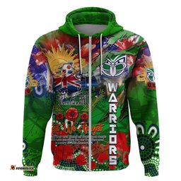 personalised new zealand warriors anzac hoodie scratch style dt02