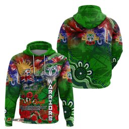 personalised new zealand warriors anzac hoodie scratch style dt02