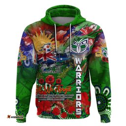 personalised new zealand warriors anzac hoodie scratch style dt02