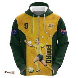 australia soccer hoodie foord matildas gold marble