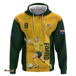 australia soccer hoodie foord matildas gold marble