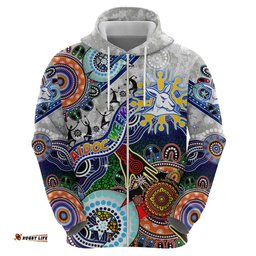 custom naidoc week 2024 north melbourne kangaroos hoodie australia aboriginal dot painting dt02