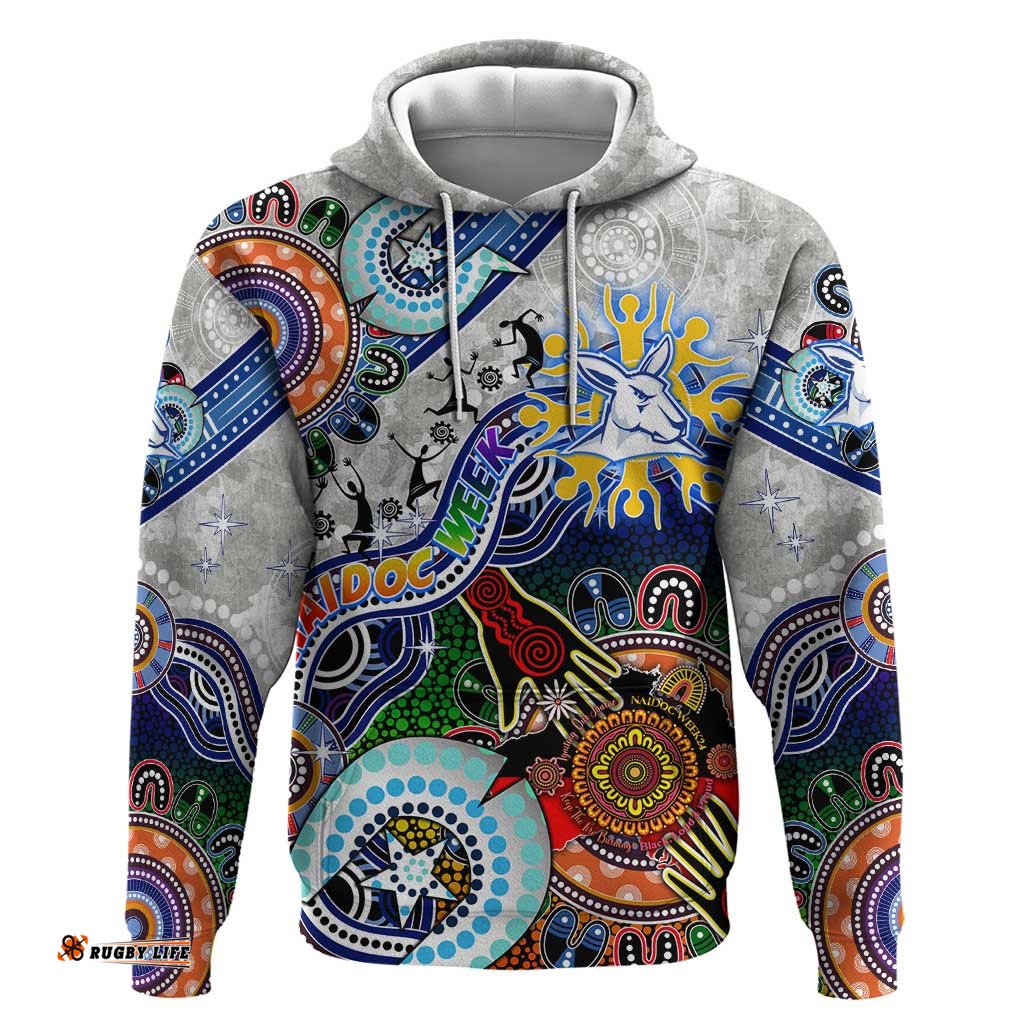 custom naidoc week 2024 north melbourne kangaroos hoodie australia aboriginal dot painting dt02