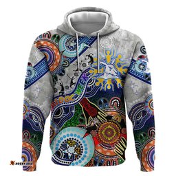 custom naidoc week 2024 north melbourne kangaroos hoodie australia aboriginal dot painting dt02