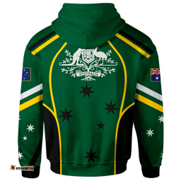 zip up hoodie australian coat of arms green hoodie unisex