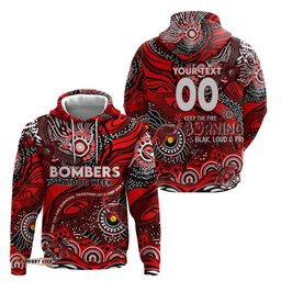 custom naidoc week 2024 bombers hoodie aboriginal animals keep the fire burning dt02