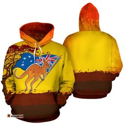 Hoodie Kangaroo Hoodie Flag Uluru Unisex