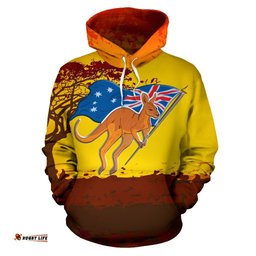 Hoodie Kangaroo Hoodie Flag Uluru Unisex