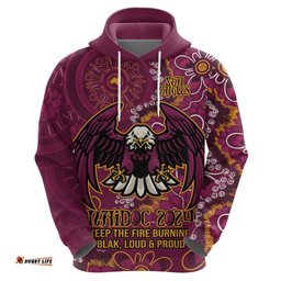 personalised sea eagles naidoc week 2024 hoodie aboriginal fire burning sparks