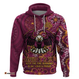 personalised sea eagles naidoc week 2024 hoodie aboriginal fire burning sparks