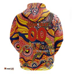 custom naidoc week 2024 sunnies hoodie aboriginal animals keep the fire burning dt02