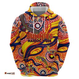 custom naidoc week 2024 sunnies hoodie aboriginal animals keep the fire burning dt02