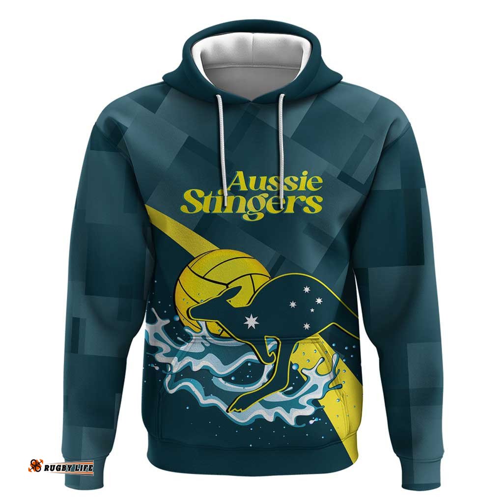 custom australia water polo 2024 hoodie aussie stingers kangaroo sporty version