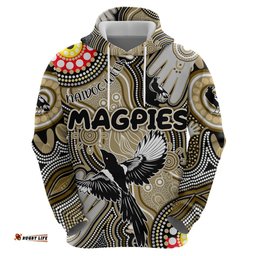 personalised naidoc week 2024 collingwood magpies hoodie australian aboriginal hand painting dt02