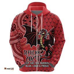 personalised dragons naidoc week 2024 hoodie aboriginal fire burning sparks