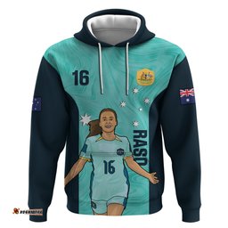 australia soccer hoodie raso matildas turquoise version