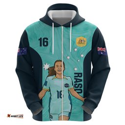 australia soccer hoodie raso matildas turquoise version