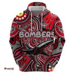 personalised naidoc week 2024 essendon bombers hoodie australian aboriginal hand painting dt02