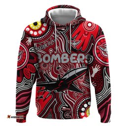 personalised naidoc week 2024 essendon bombers hoodie australian aboriginal hand painting dt02