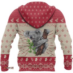 Australia Christmas Hoodie Koala Hoodie Climbing Tree Symbol Unisex
