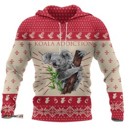 Australia Christmas Hoodie Koala Hoodie Climbing Tree Symbol Unisex
