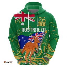 proud to be australia day hoodie kangaroo with national color