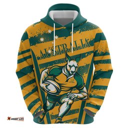 custom australia rugby hoodie wallabies mascots indigenous aboriginal version