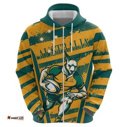 custom australia rugby hoodie wallabies mascots indigenous aboriginal version