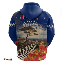 new zealand anzac day hoodie the lonesome pine with soldier fern