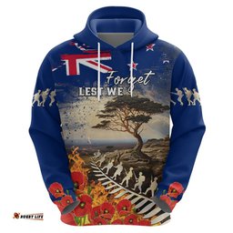 new zealand anzac day hoodie the lonesome pine with soldier fern