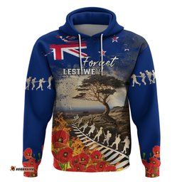 new zealand anzac day hoodie the lonesome pine with soldier fern
