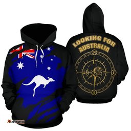 hoodie kangaroo hoodie australian flag compass unisex
