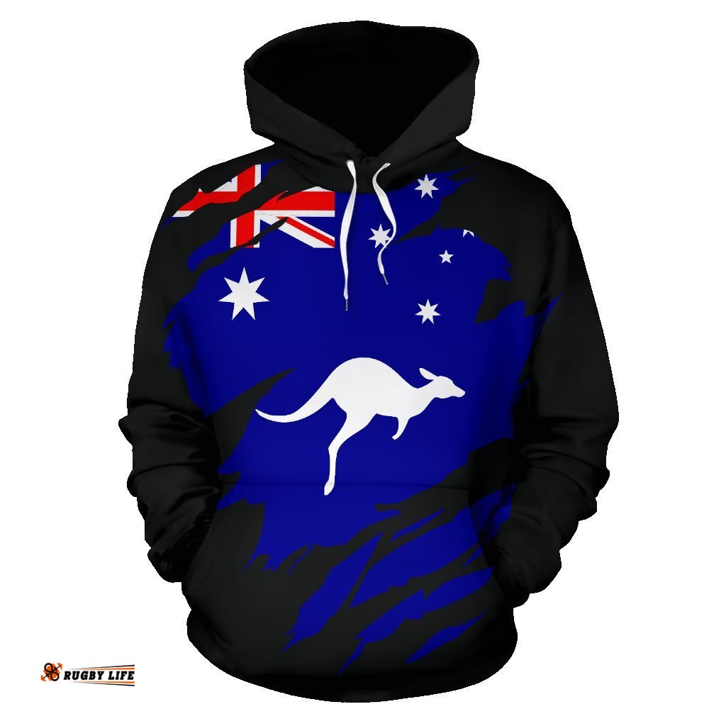hoodie kangaroo hoodie australian flag compass unisex