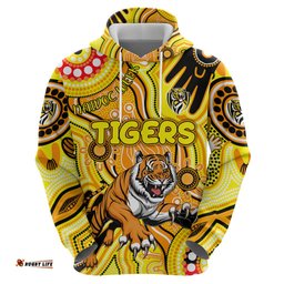 personalised naidoc week 2024 richmond tiger hoodie australian aboriginal hand painting dt02