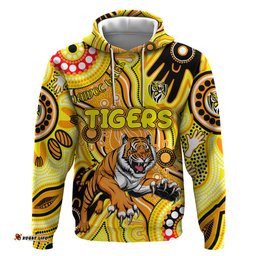 personalised naidoc week 2024 richmond tiger hoodie australian aboriginal hand painting dt02