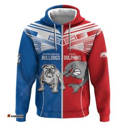 nrl bulldogs and dolphins hoodie sporty style