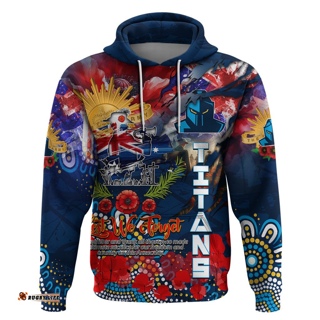 personalised australia rugby titans anzac hoodie gold coast scratch style dt02
