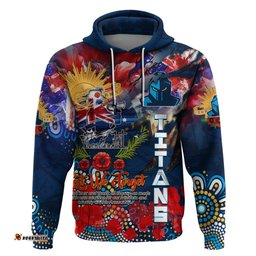 personalised australia rugby titans anzac hoodie gold coast scratch style dt02