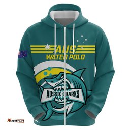 custom australia water polo 2024 hoodie aussie shark sporty version