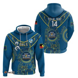 custom nrl eels naidoc week hoodie keep the fire burning indigenous art